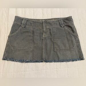 Free People Railroad Striped Denim Mini Skirt